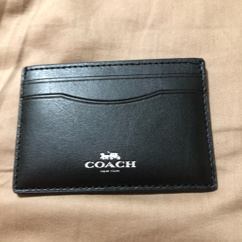 NWT coach rainbow leather card case.